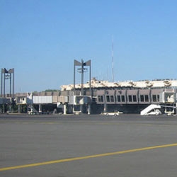 The airport of Marrakech at the narrow