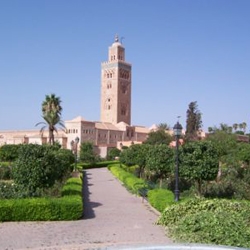 The green spaces, places taken for long walks at night in summer in Marrakech